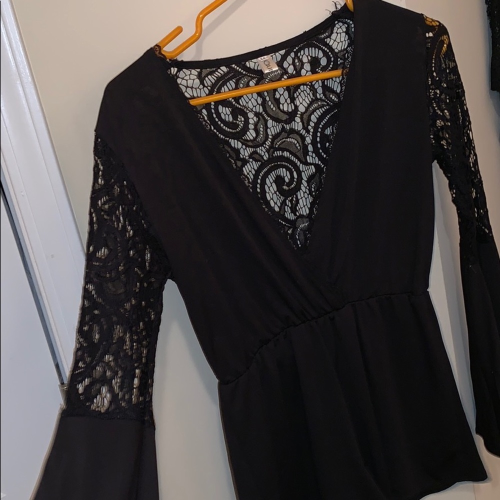 Black lace romper
